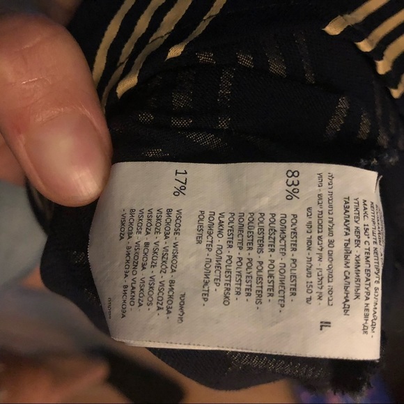 RESERVED Black Golden Striped Flowy Midi Dress Normcore - Picture 4 of 5